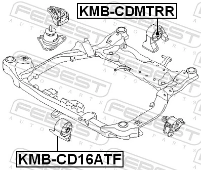 KMBCD16ATF Febest Сайлентблок кронштейна передней подушки двигателя