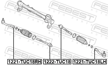 1221TUC18LH Febest Наружный наконечник рулевой тяги