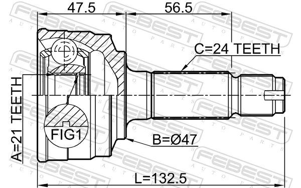 0910M200 Febest Наружная граната