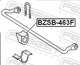 BZSB463F Febest Разрезная втулка стабилизатора