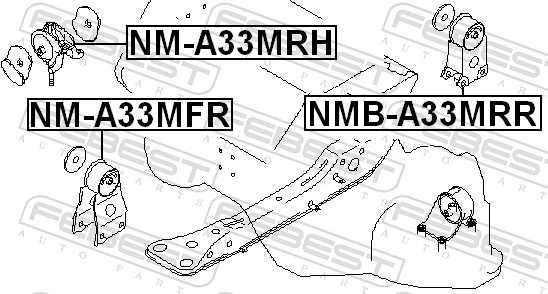 NMBA33MRR Febest Подушка (опора) двигателя, задняя (сайлентблок)