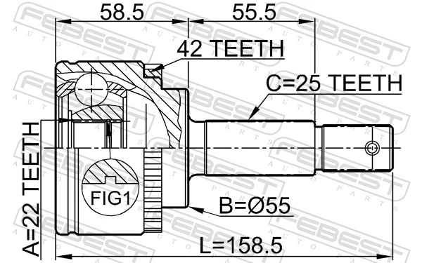 0210N16A42 Febest Наружная граната