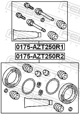 0175AZT250R2 Febest Ремкомплект заднего тормозного суппорта