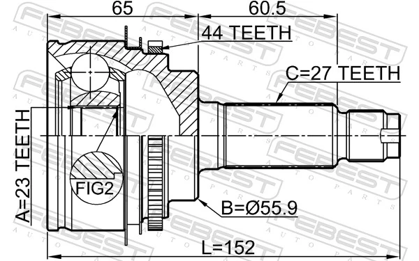 0810S11A44 Febest Наружная граната