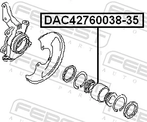 DAC4276003835 Febest Подшипник ступицы передней