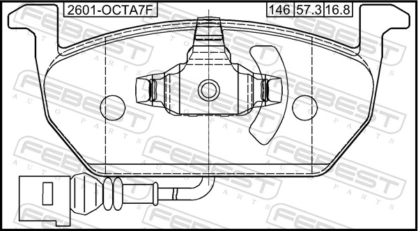 2601OCTA7F Febest Колодки передние