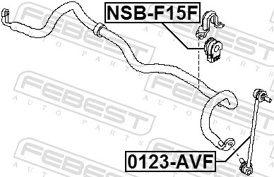 NSBF15F Febest Разрезная втулка стабилизатора