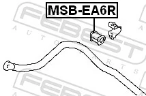 MSBEA6R Febest Прокладка стабильзатора заднего