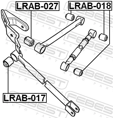 LRAB017 Febest Сайлентблоки продольных рычагов передней подвески