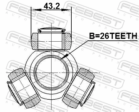 Junta homocinética interna, tripé para Nissan X-Trail  T30