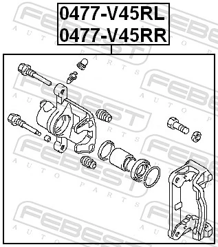 0477V45RL Febest Тормозной суппорт задний левый