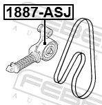1887ASJ Febest Ролик натяжителя ремня агрегатов