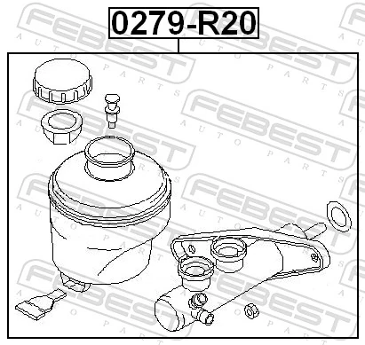 0279R20 Febest Цилиндр тормозной, главный