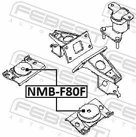 NMBF80F Febest Опора двигателя, левая/правая