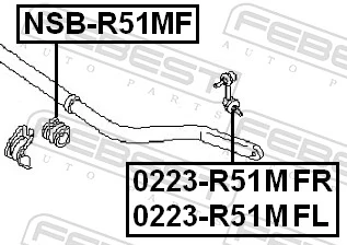 NSBR51MF Febest Разрезная втулка стабилизатора