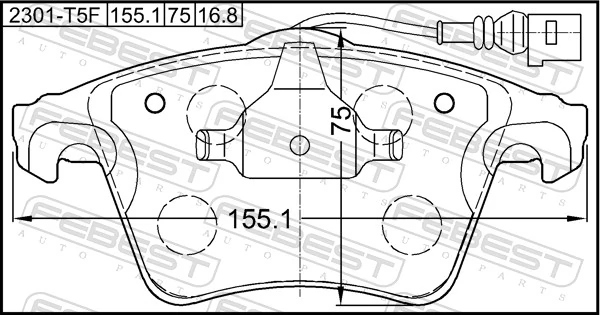 2301T5F Febest Колодки передние
