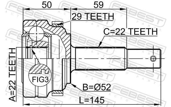ШРУС наружный передний OP001A Driveshaft
