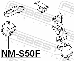 NMS50F Febest Подушка передней опоры двигателя