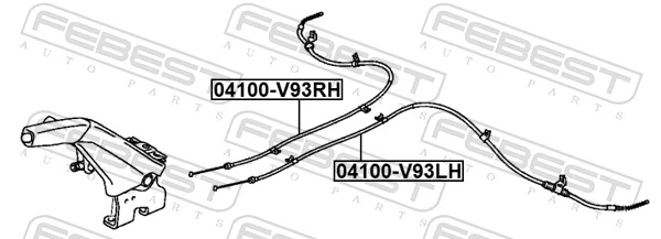 Трос стояночного тормоза задний правый AND 3S601002 цена, от 16.63 USD