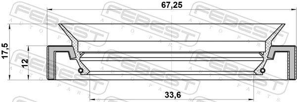 N2062 Musashi Сальник заднего хвостовика редуктора 