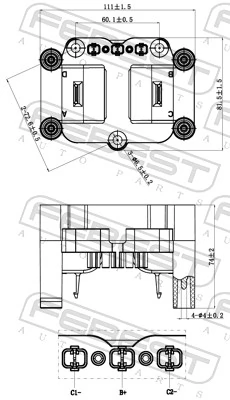 23640006 Febest Катушка зажигания