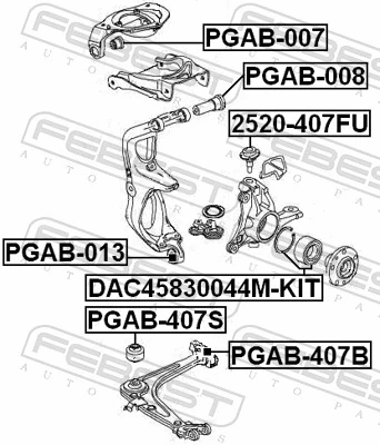 PGAB013 Febest Сайлентблок нижнего переднего рычага