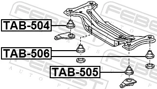 TAB506 Febest Сайлентблок балки моста