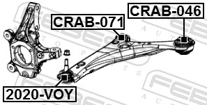 CRAB046 Febest Сайлентблок нижнего переднего рычага