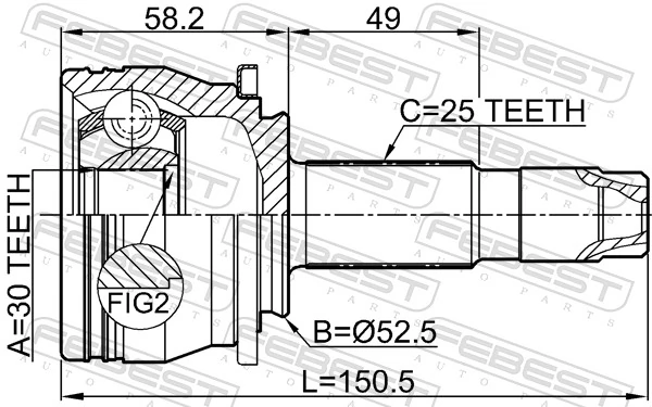 1010T300 Febest Наружная граната