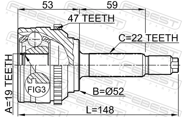 ШРУС наружный передний KDW593 LPR