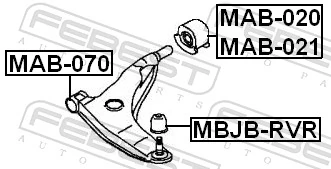 MAB021 Febest Сайлентблок нижнего переднего рычага