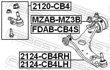 FDABCB4S Febest Сайлентблок нижнего переднего рычага