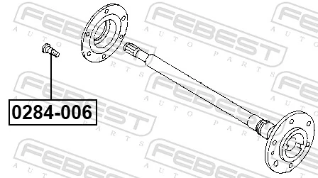 0284006 Febest Шпилька колесная, задняя