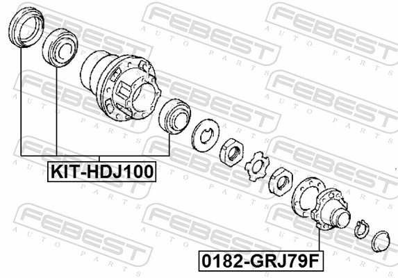 KITHDJ100 Febest Подшипник ступицы задней внутренний