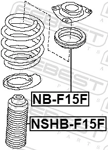 NSHBF15F Febest Буфер (отбойник) амортизатора переднего + пыльник