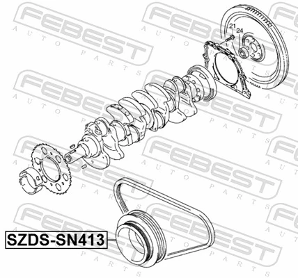 SZDSSN413 Febest Шкив коленчатого вала