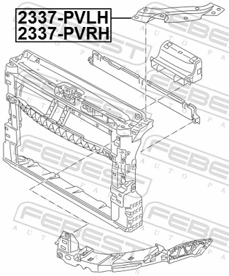 2337PVLH Febest Кронштейн суппорта радиатора нижнего