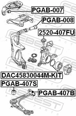PGAB407B Febest Сайлентблок нижнего переднего рычага