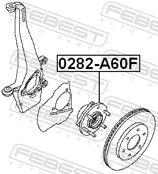 0282A60F Febest Ступица колеса передняя