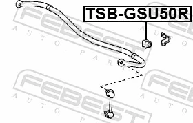 TSBGSU50R Febest Прокладка стабильзатора заднего