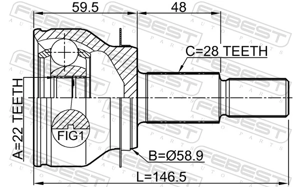 0510BMAT Febest Наружная граната
