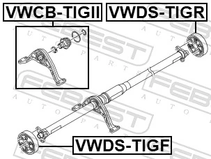 VWCBTIGII Febest Подвесной подшипник кардана
