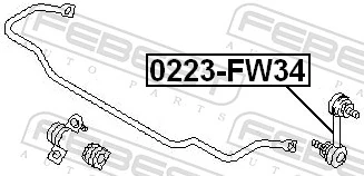 0223FW34 Febest Стойка переднего стабилизатора