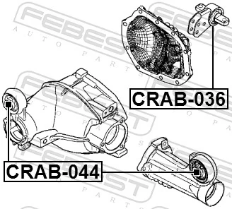 CRAB036 Febest Сайлентблок (подушка) редуктора переднего моста передний