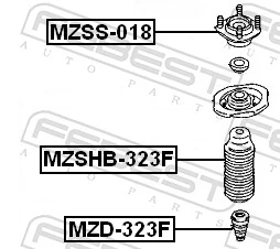 MZSS018 Febest Подушка амортизатора переднего