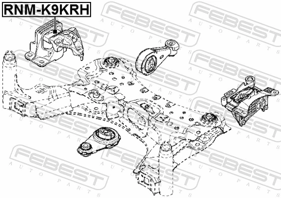 RNMK9KRH Febest Правая подушка двигателя