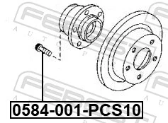 0584001PCS10 Febest Болт крепления ступицы