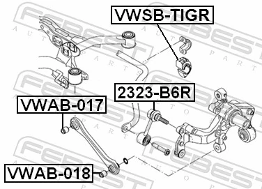 VWSBTIGR Febest Прокладка стабильзатора заднего