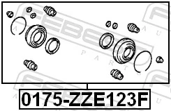 0175ZZE123F Febest Ремкомплект суппорта тормозного, переднего