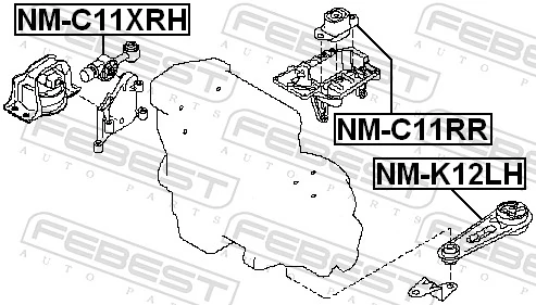 NMC11XRH Febest Подушка (опора) двигателя правая задняя